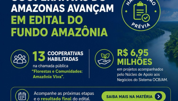 Cooperativas do Amazonas avançam em edital do Fundo Amazônia com apoio técnico do Sistema OCB/AM